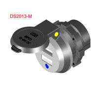 Dual Port USB Socket - 12-24V - DS2013-M - ASM